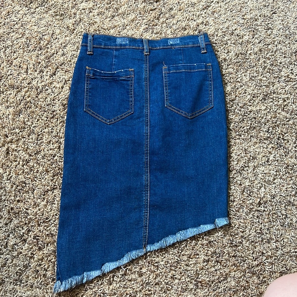 Kaitlyn Asymmetrical Denim Skirt - Picture 2 of 2